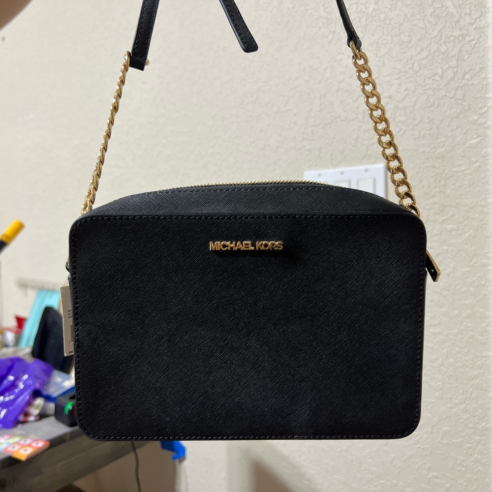 Michael Kors Jet Set Large Saffiano Leather Crossbody Bag
